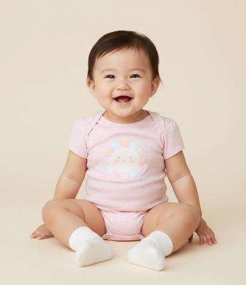 Body Infantil com Estampa Poá e Flor - Tam 0 a 18 Meses