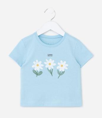 Blusa Infantil com Estampa Floral - Tam 1 a 6 Anos