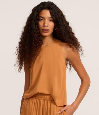 Blusa Regular em Chalis Sem Mangas