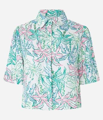 Camisa Curta Over em Viscose com Estampa Floral