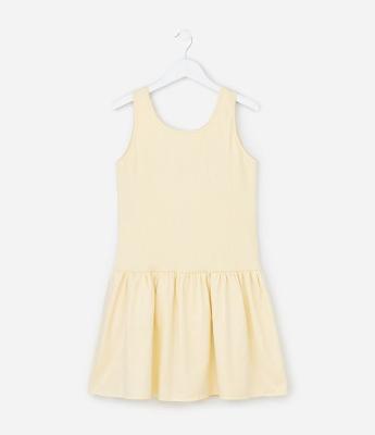 Vestido Infantil em Anarruga com Pregas - Tam 5 a 14 Anos