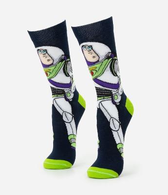 Meia Cano Longo com Estampa Buzz Lightyear