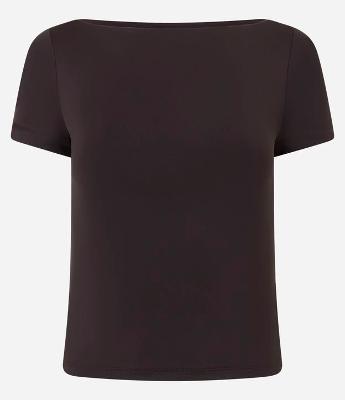 Blusa Manga Curta com Decote Canoa