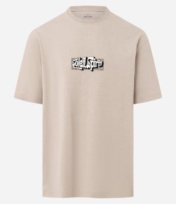 Camiseta Relaxed em Algodão com Estampa Localizada Soleil Spirit