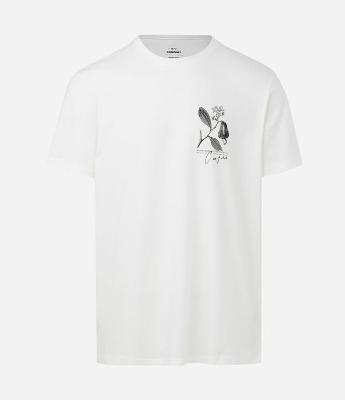 Camiseta Manga Curta com Estampa Folhagem Caju