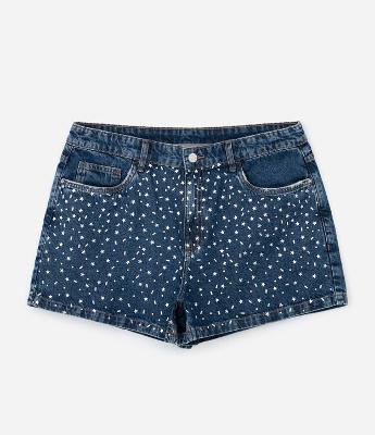 Short Mom em Jeans com Estrelinhas Curve & Plus Size