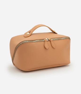 Nécessaire Baú em PU com Divisórias e Alça