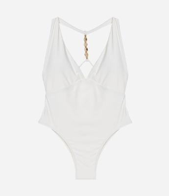 Maiô Halter Neck em Microfibra com Aviamento no Pescoço