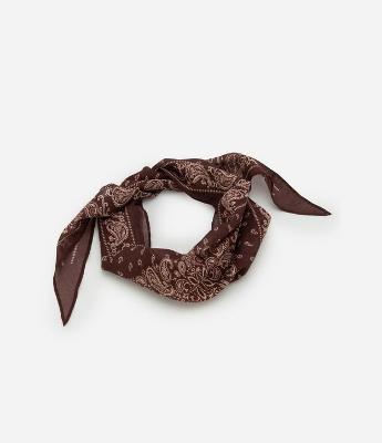 Lenço Triangular em Algodão com Estampa Paisley