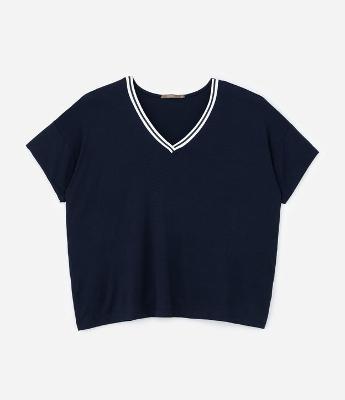 Blusa Alongada em Viscolycra Curve & Plus Size