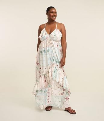 Vestido Longo em Viscose com Estampa Paisley Curve & Plus Size