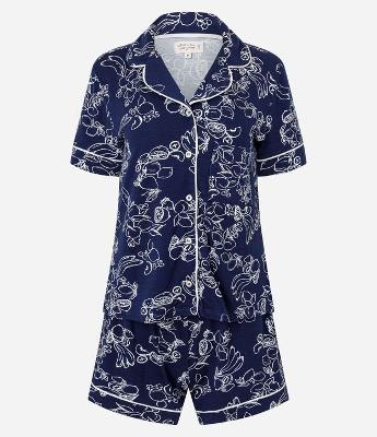 Pijama Short Doll Americano em Viscolycra com Estampa Floral