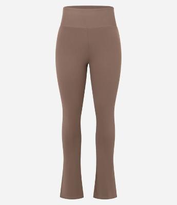 Calça Legging Falre Esportiva em Microfibra com Fenda