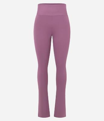 Calça Legging Flare Esportiva em Microfibra com Fenda