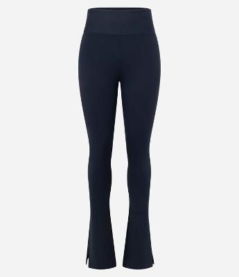 Calça Legging Flare Esportiva em Microfibra com Fenda