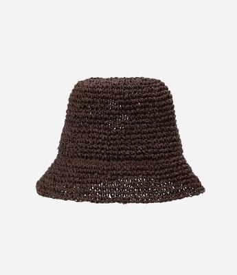 Chapéu Bucket em Tricô com Efeito Crochê