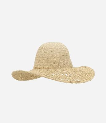 Chapéu de Palha com Trançado Aberto na Aba