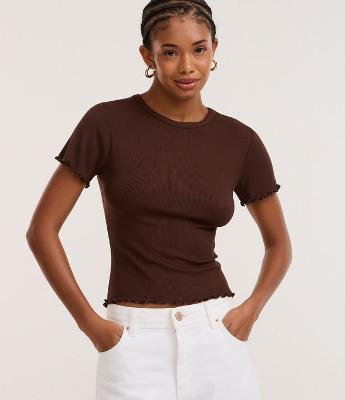 Blusa Manga Curta com Gola Redonda