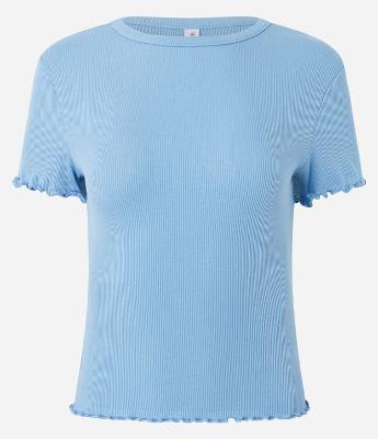 Blusa Manga Curta com Gola Redonda