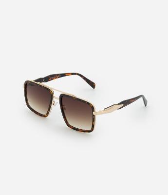 Óculos de Sol Quadrado com Ponte Dupla