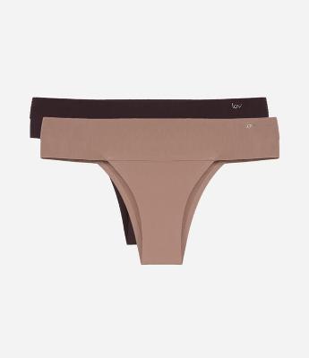 Kit 02 Calcinhas Biquíni em Microfibra com Pala Larga