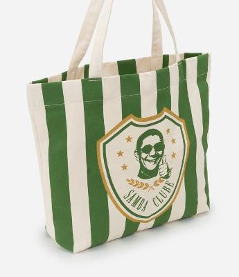 Bolsa com Estampa Samba Clube e Listras Verdes