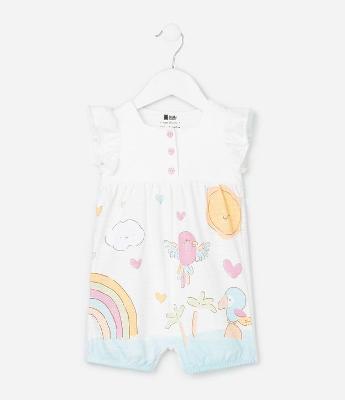 Macaquinho Infantil com Estampa de Paisagem - Tam 0 a 18 Meses