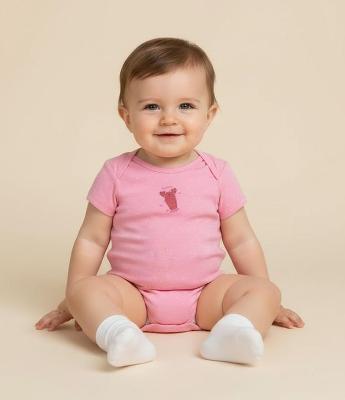 Body Infantil com Estampa Poá e Lagosta - Tam 0 a 18 Meses