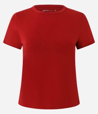 Blusa Slim Básica em Algodão Peruano com Gola Redonda