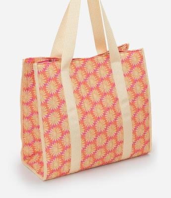 Bolsa de Praia Atoalhada com Estampa Floral