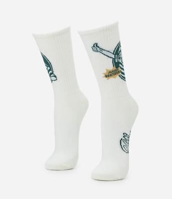 Meia Cano Alto em Algodão com Estampa Zeca Pagodinho