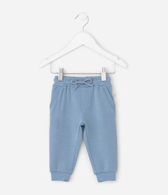 Calça Infantil com Cordão Ajustável - Tam RN a 18 Meses