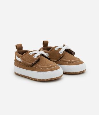 Tênis Infantil Sarja Liso com Velcro e Cadarço - Tam 14 a 19 Meses