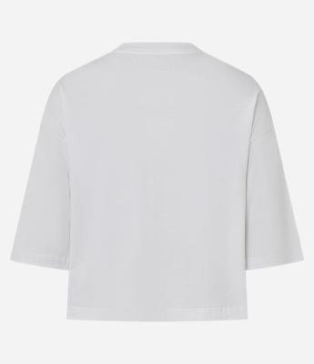 Camiseta Cropped em Algodão com Manga Curta