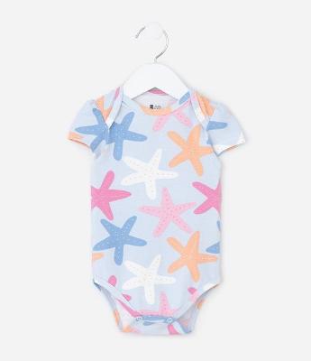 Body Infantil com Estampa de Estrelas - Tam 0 a 18 Meses