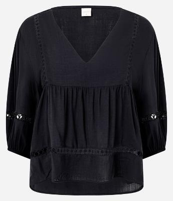 Blusa Texturizada em Viscose com Recorte Franzido