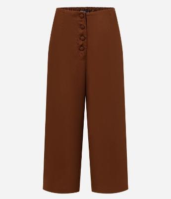 Calça Pantacourt em Liocel com Botões Forrados