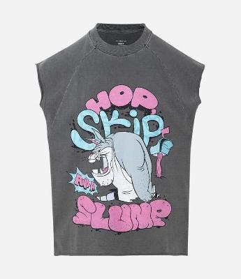 Regata Boxy em Algodão Estonado com Estampa Looney Tunes