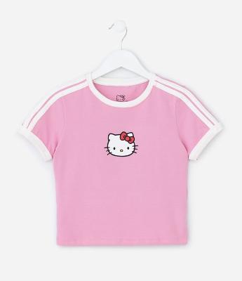 Camiseta Infantil com Estampa da Hello Kitty - Tam 5 a 14 Anos