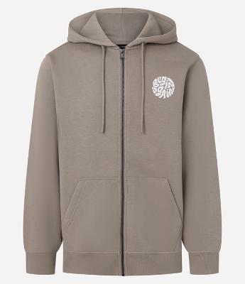 Casaco em Moletom Com Ziper e Estampa Letras Cicular no Peito