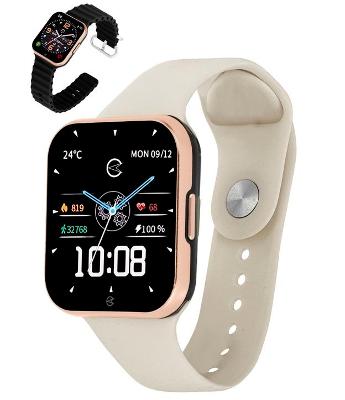 Relógio Smartwatch Silicone e Metal Bege Champion