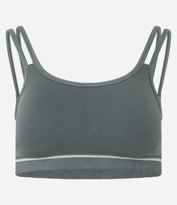 Top Esportivo Seamless com Alças Duplas e Listra na Barra