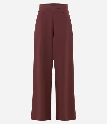 Calça Pantalona Alfaiatada com Cós Liso e Pregas