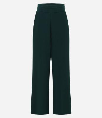 Calça Pantalona Alfaiatada com Cós Liso e Pregas