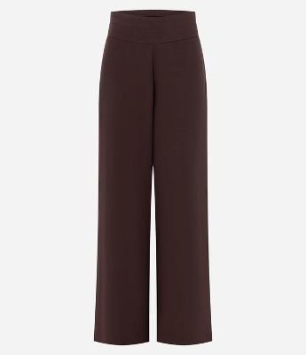 Calça Pantalona Alfaiatada com Cós Liso e Pregas