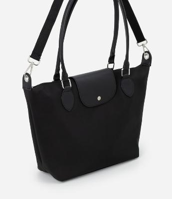 Bolsa Grande com Zíper Lapela e Alça Dupla