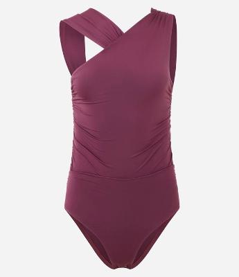 Body em Helanca com Decote Assimétrico e Drapeados