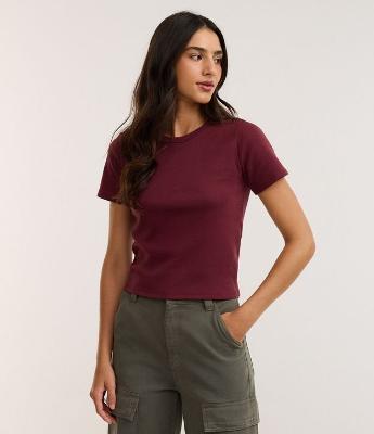 Blusa Baby Look Básica em Algodão