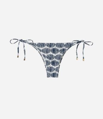 Biquini Bottom em Microfibra com Estampa Poá Navy
