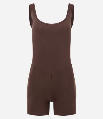 Macaquinho Esportivo em Microfibra com Alças Largas e Bolsos Lateral